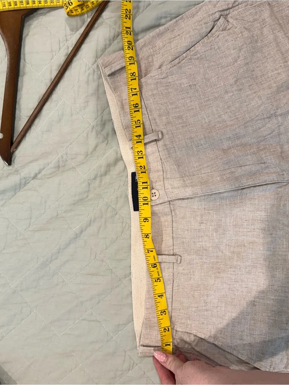 Abercrombie & Fitch Light Beige Linen-Blend Chinos